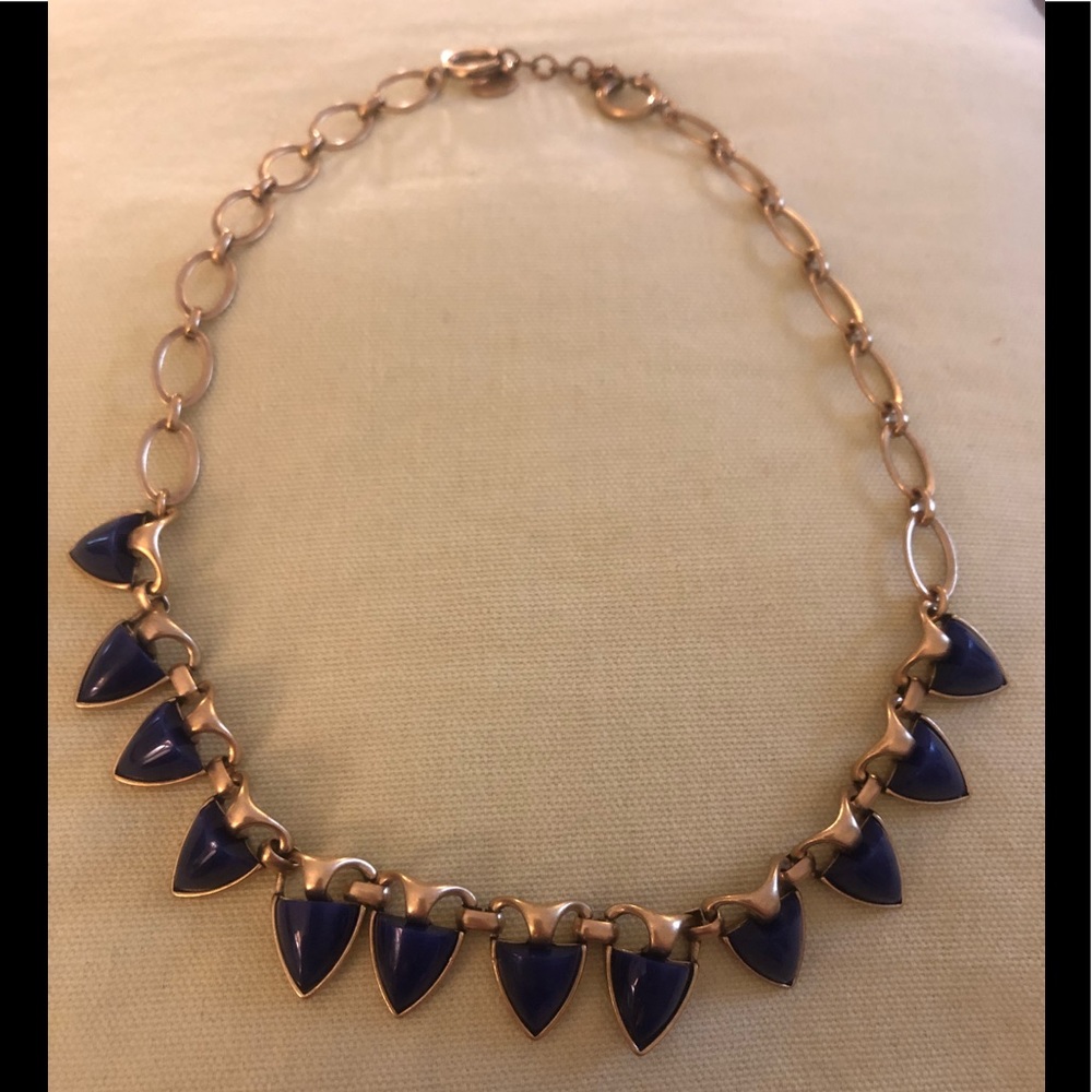 Stella & Dot necklace blue and gold, gently used
